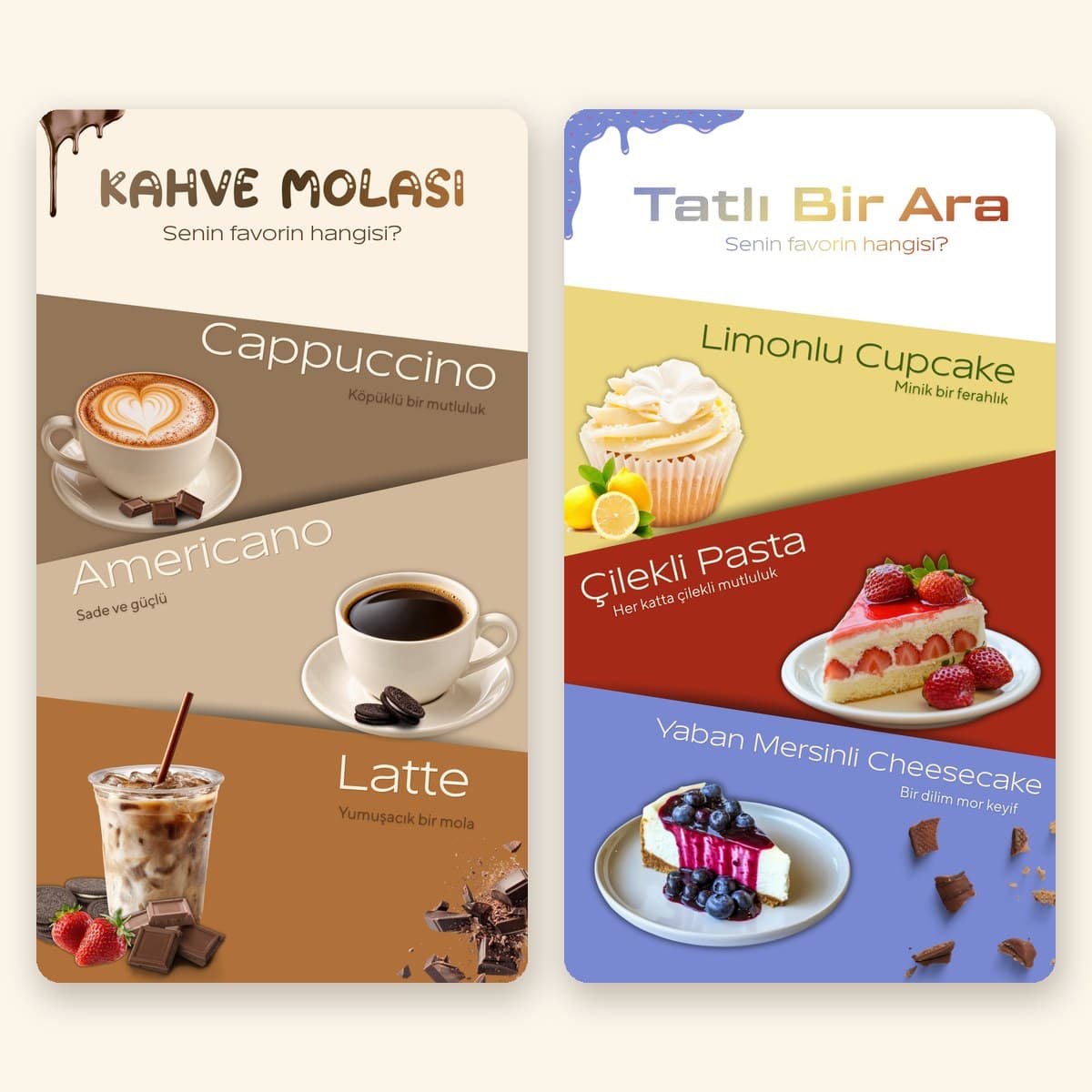 Which One Is Your Favorite? Coffee & Dessert Story Template (2 Themes)