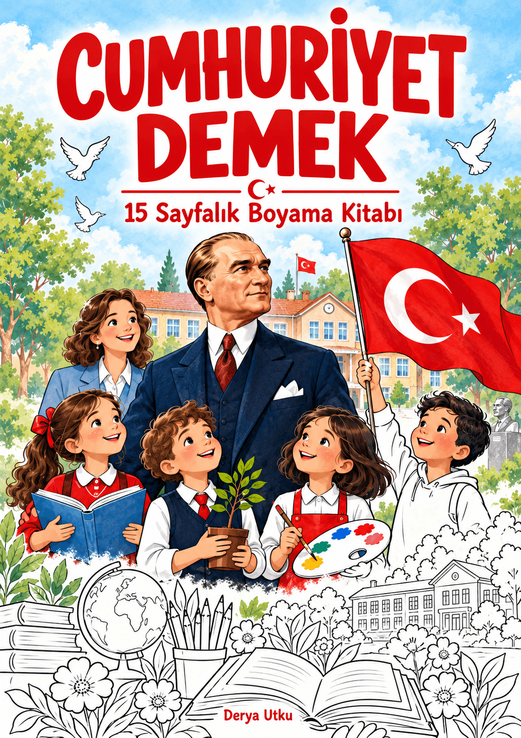 29 Ekim Cumhuriyet Boyama Kitabı — 15 Sayfa (A4, PDF)