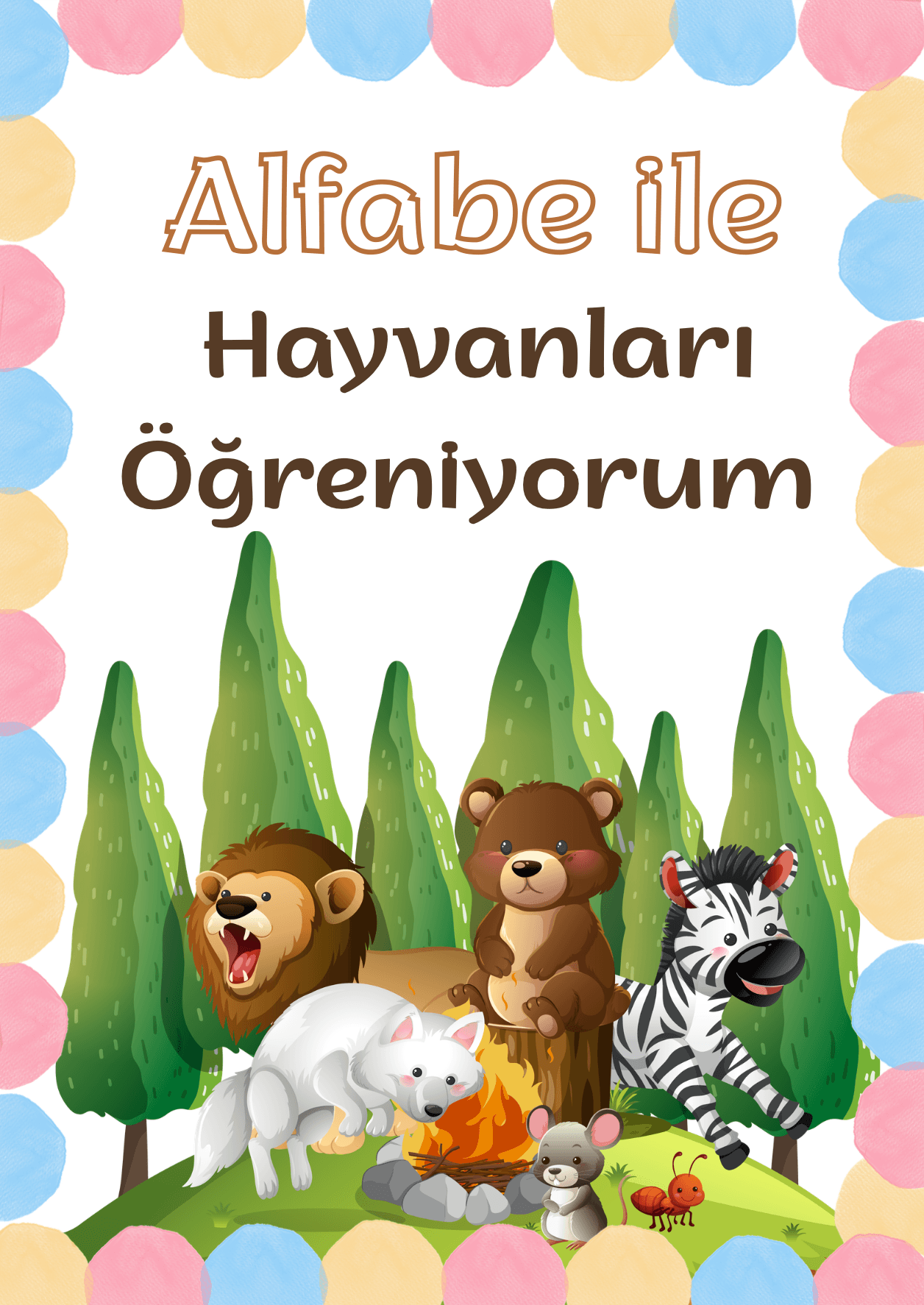 Alfabe ile Hayvanları Öğreniyorum — Boyama Kitabı
