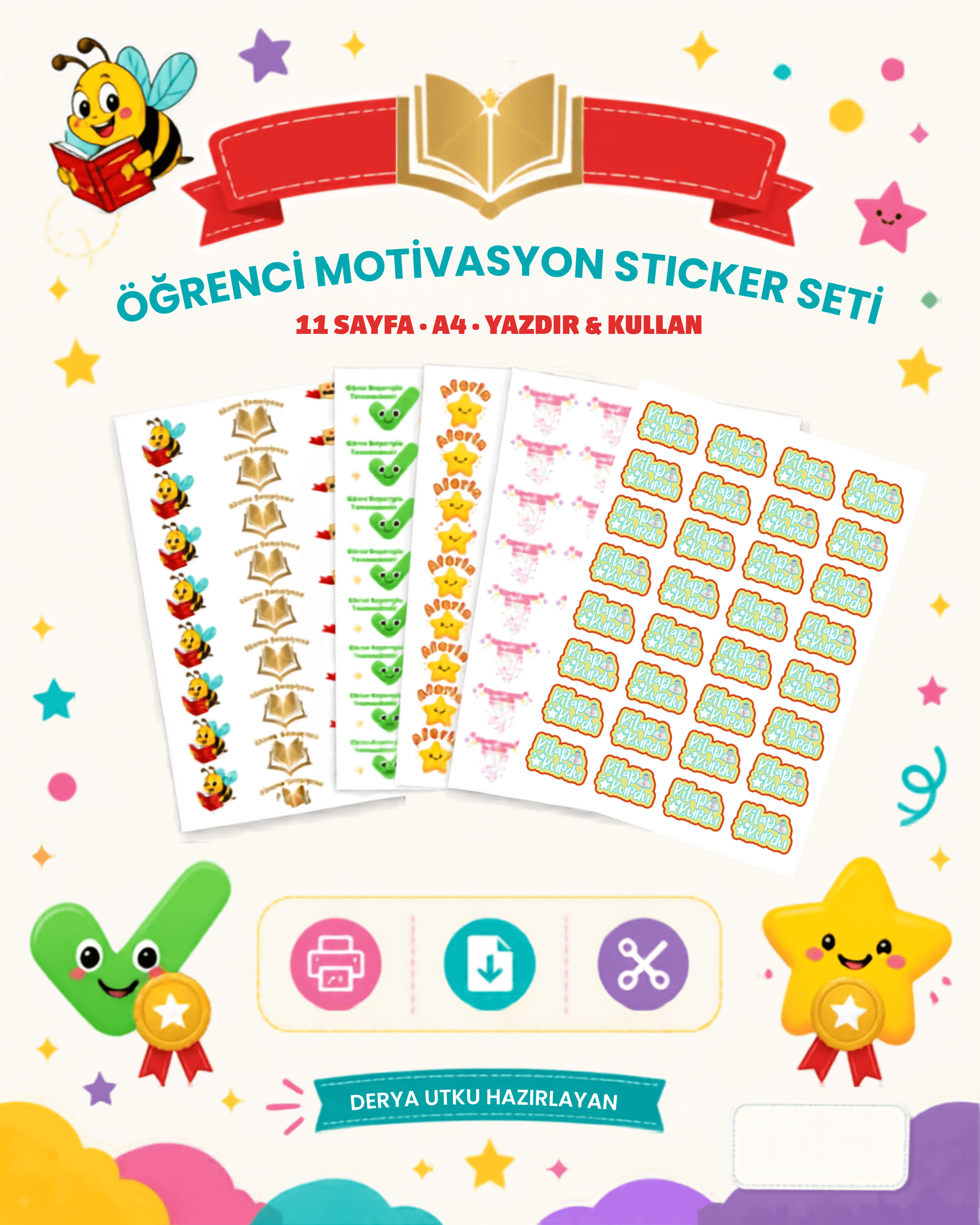 Öğrenci Motivasyon Sticker Seti